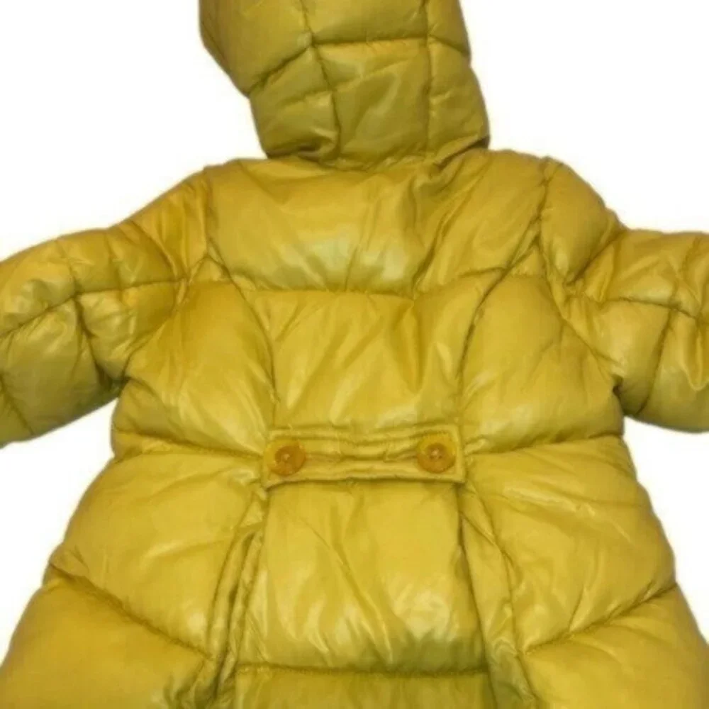 United Colors of Benetton Baby Girl Yellow Gold Hooded Puffer Jacket 1 Yr
